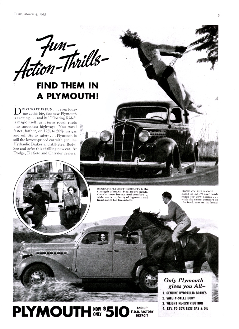 1935 Plymouth Auto Advertising